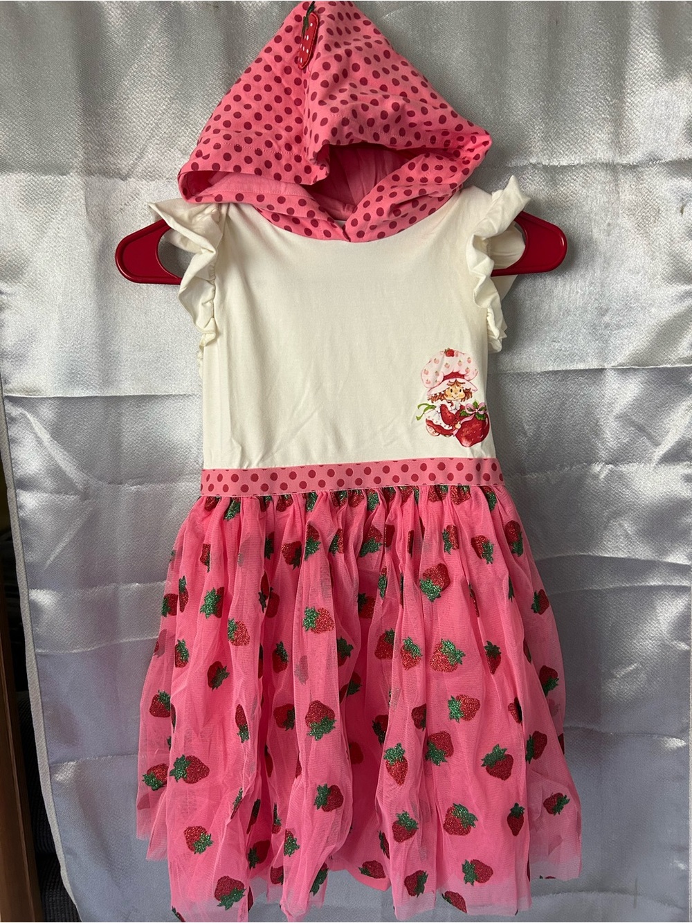 Pink Strawberry Hooded Tulle Dress